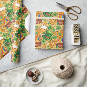Irish Hat And Coins Wrapping Paper