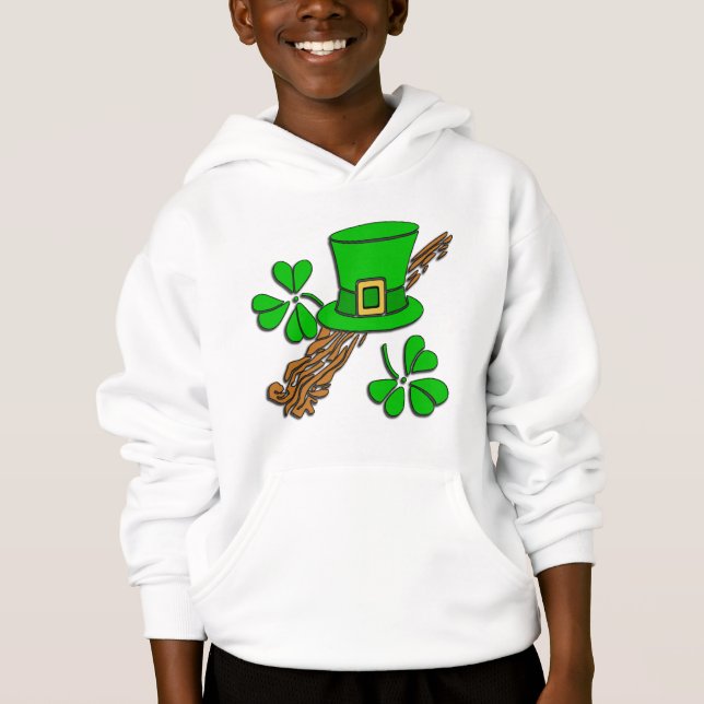 Irish Hat and Shamrocks Hoodie (Front)
