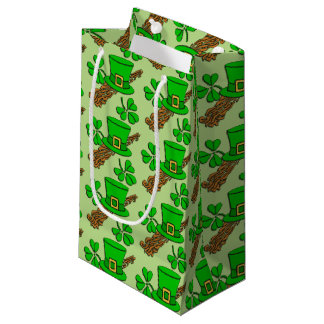 Irish Hat and Shamrocks Small Gift Bag