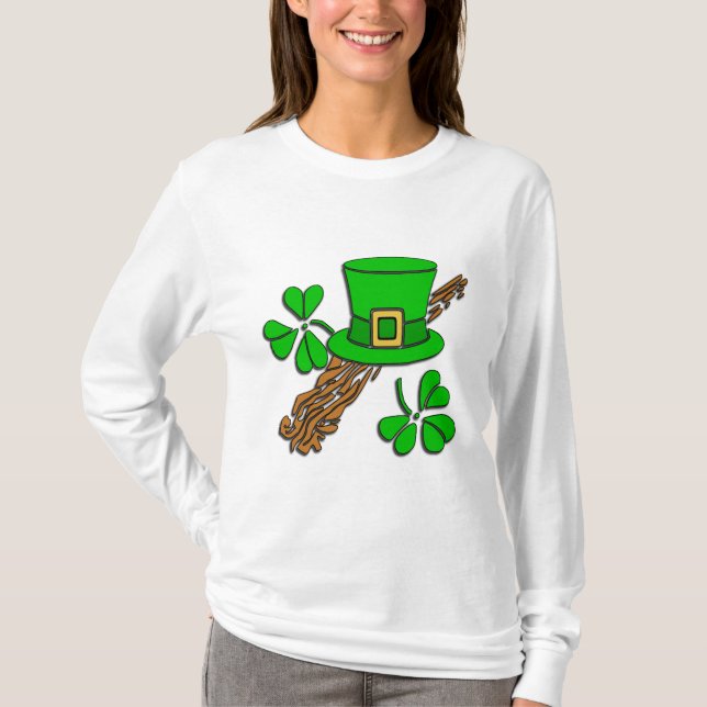 Irish Hat and Shamrocks T-Shirt (Front)