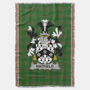 Irish Hatfield Coat of Arms Family Crest Ireland Throw Blanket