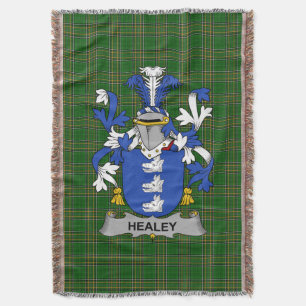 Irish Healey or O_Healey Coat of Arms Family Cres Throw Blanket