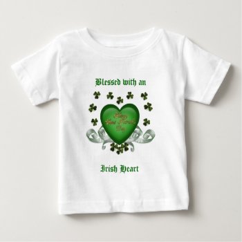 Irish Heart Erin Go Bragh Green Heart Baby T-shirt by Irisangel at Zazzle