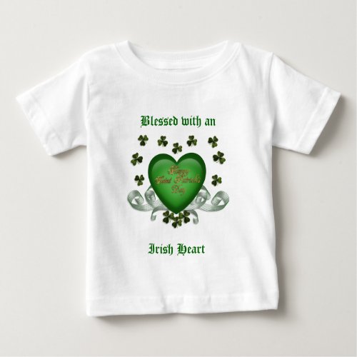 Irish heart Erin Go Bragh green heart Baby T_Shirt