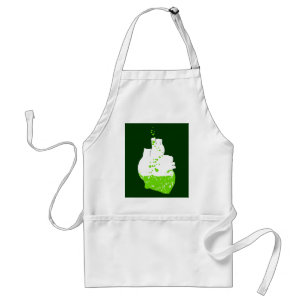 irish heart of green beer adult apron