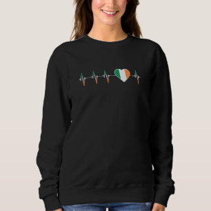 Irish Heartbeat I Love Ireland Flag Heart Pride Sweatshirt