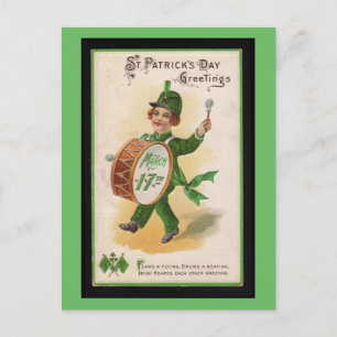 Irish Hearts Greeting, St. Patrick's Day Vintage Postcard