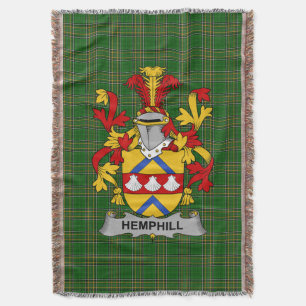 Irish Hemphill Coat of Arms Family Crest Ireland Throw Blanket
