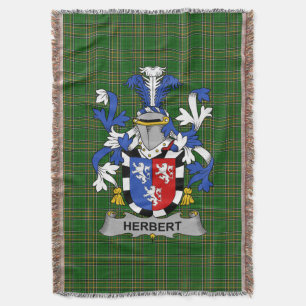Irish Herbert Coat of Arms Family Crest Ireland Throw Blanket