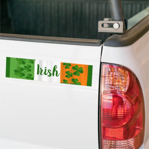 Irish Heritage Shamrocks Ireland Flag Bumper Sticker