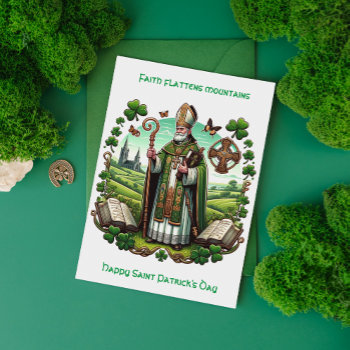 Irish Heritage: Traditional Bishop Saint Patrick's Holiday Postcard by nadil2 at Zazzle