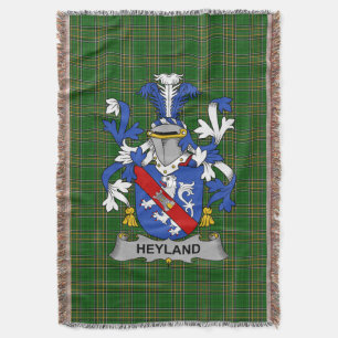 Irish Heyland Coat of Arms Family Crest Ireland Throw Blanket