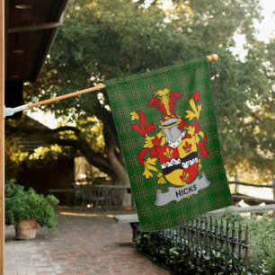  Irish Hicks Coat of Arms Family Crest Ireland House Flag