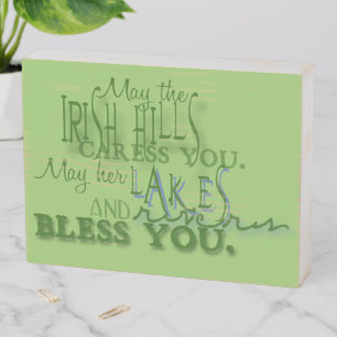 Irish Hills Blessing Wooden Box Sign