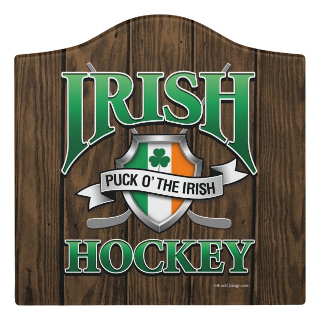 Irish Hockey Door Sign (Large Crest Front)