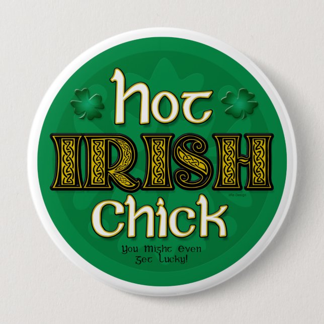 Irish Hot Chick (Round Button) Button (Front)