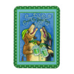 IRISH HOUND DOGS, ST. PATRICK'S DAY GREEN BEER MAGNET