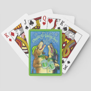 IRISH HOUND DOGS, ST. PATRICK'S DAY GREEN BEER POKER CARDS