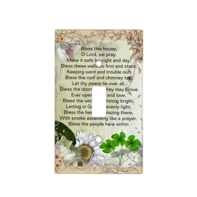Irish House Blessing light switch cover (Front)