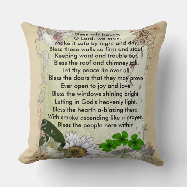 Irish House Blessing square pillow (Front)