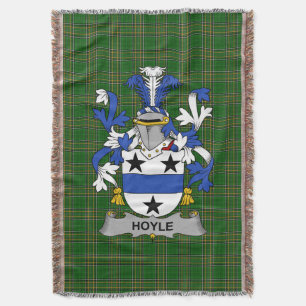 Irish Hoyle or McIlhoyle Coat of Arms Family Cres Throw Blanket