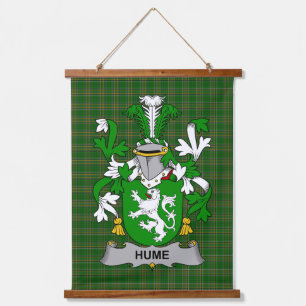 Irish Hume Coat of Arms Family Crest Hanging Tapestry