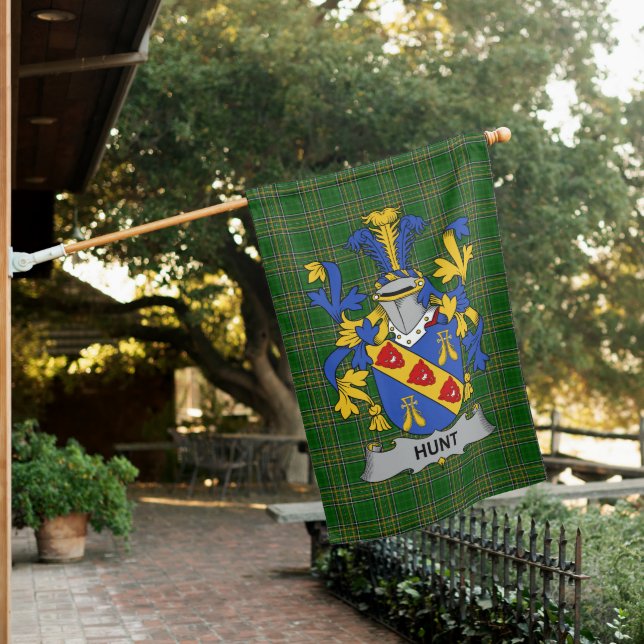  Irish Hunt Coat of Arms Family Crest Ireland House Flag (In SItu)