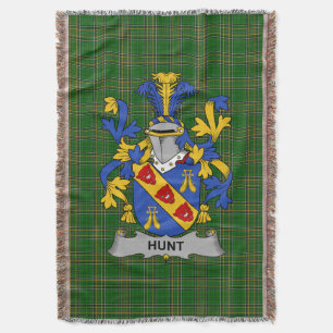 Irish Hunt Coat of Arms Family Crest Ireland Throw Blanket