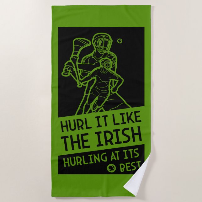 Irish Hurling Sport Beach Towel (Front)