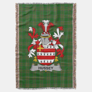 Irish Hussey or O_Hosey Coat of Arms Family Crest Throw Blanket