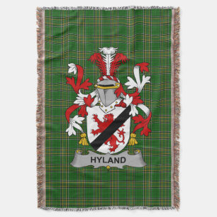 Irish Hyland or O_Hyland Coat of Arms Family Cres Throw Blanket