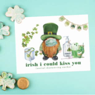 Irish I Could Kiss You   St. Patrick's Quarantine Postcard
