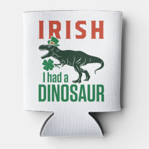 Irish I Had a Dinosaur St Patricks Day Dino Trex Can Cooler