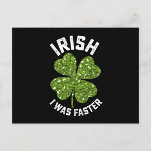 Irish I Was Faster Running Run St Patrick's Day Postcard