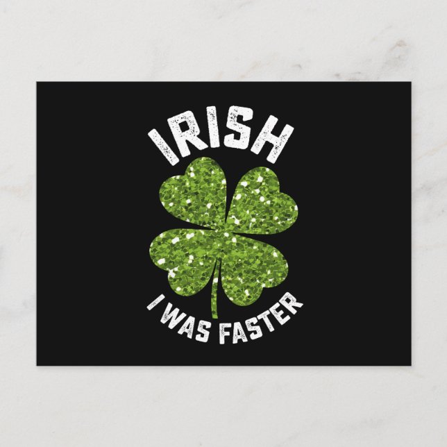 Irish I Was Faster Running Run St Patrick's Day Postcard (Front)