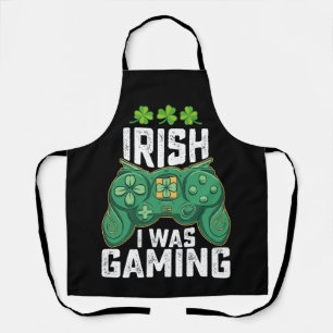 Irish I Was Gaming Gamer Games St Patrick's Day Apron