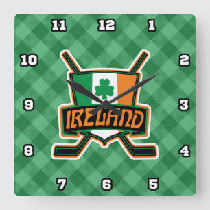 Irish Ice Hockey Flag Logo Wall Clock