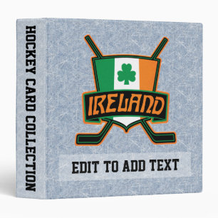 Irish Ice Hockey Trading Card Album, Personalise 3 Ring Binder