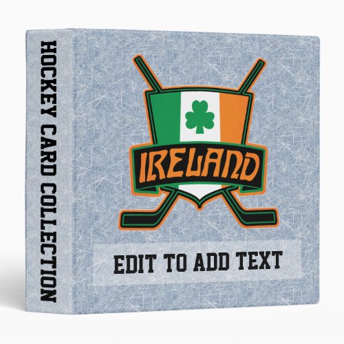 Irish Ice Hockey Trading Card Album Personalise 3 Ring Binder