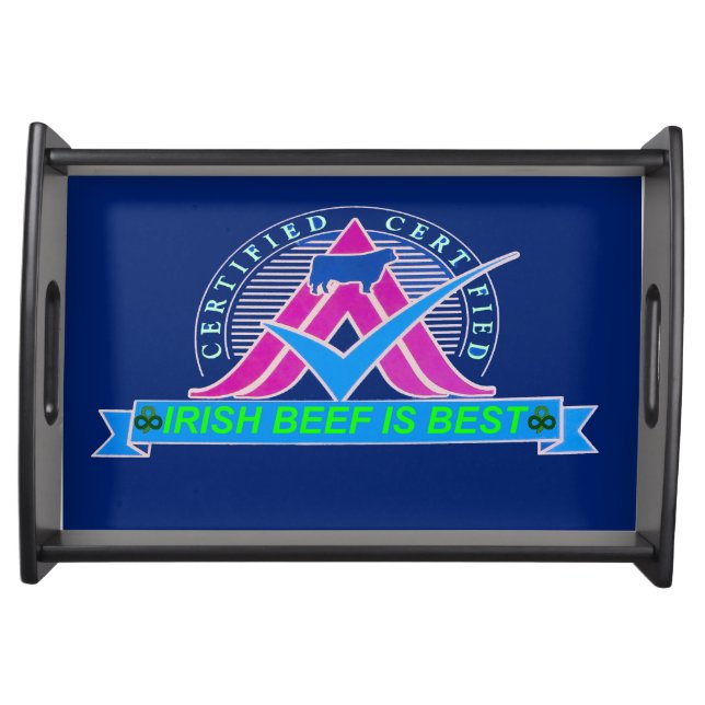 Irish image for Small Serving Tray, Black Tray (Front)