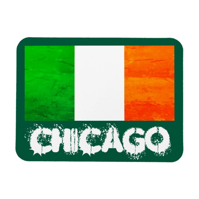 Irish in Chicago with Ireland Flag - St. Patrick's Magnet (Horizontal)