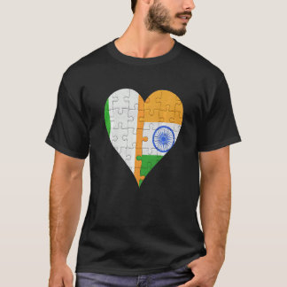 Irish Indian Flag Heart T-Shirt