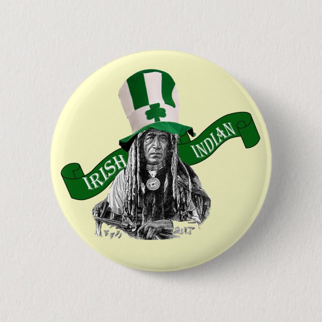 Irish Indian  St Patrick's day Button (Front)
