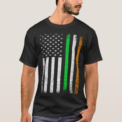 Irish Ireland Flag Patriotic American Flag St Patr T-Shirt
