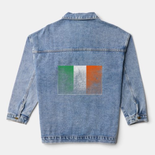 Irish Ireland flag St Patricks day Patriotic Iris Denim Jacket