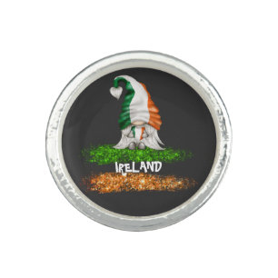 *~* IRISH IRELAND GNOME Abstract Flag Ring