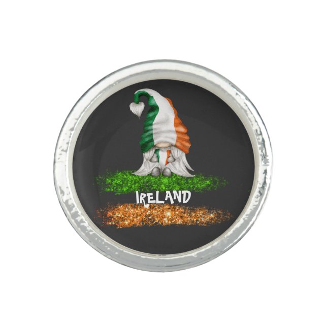*~* IRISH IRELAND GNOME Abstract Flag Ring (Front)