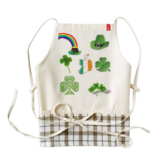Irish Ireland lucky clover rainbow treasure green Zazzle HEART Apron