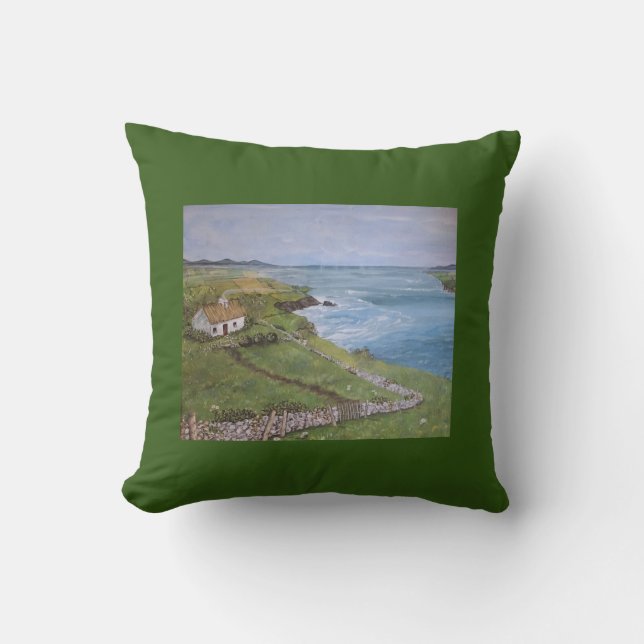 Irish, Ireland, Pillow, Irish Cottage, Throw Pillow (Front)