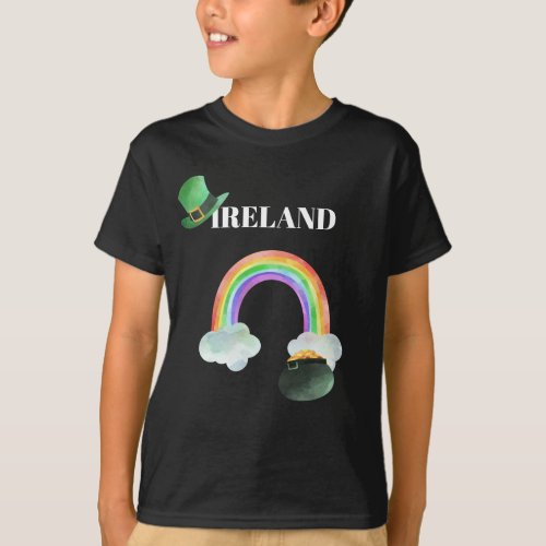  IRISH IRELAND Rainbow Pot of Gold Boy T_Shirt
